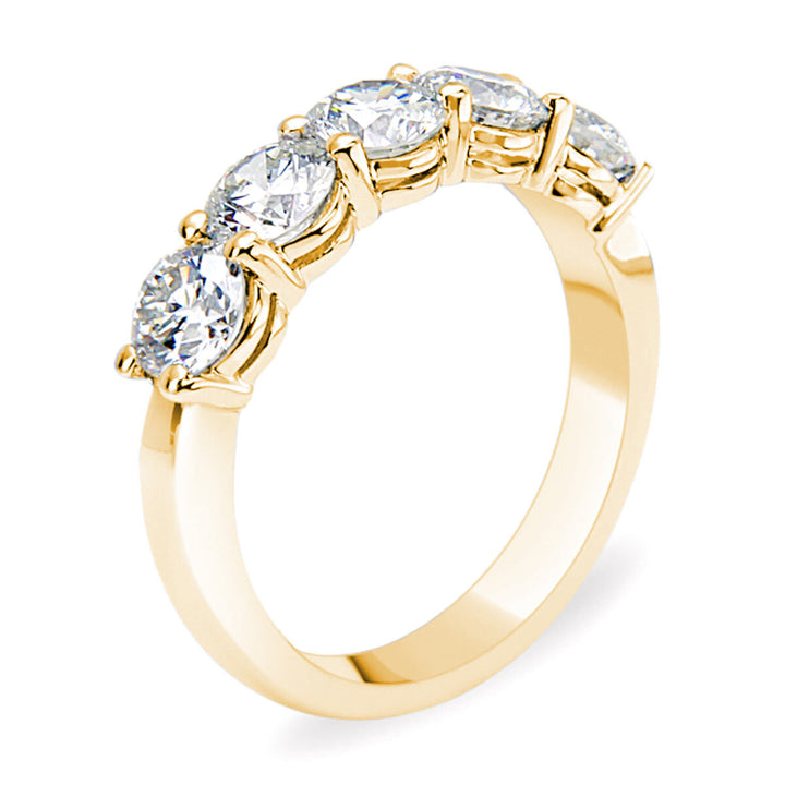 2.00ctw Round Brilliant Cut 5 Stone Diamond Ring, 18ct Yellow Gold