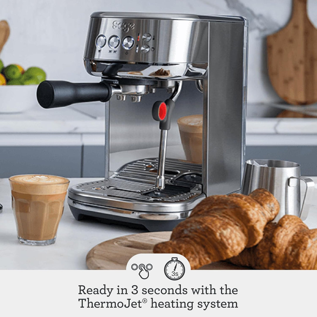 Sage - The Bambino Plus - Compact Coffee Machine with Automatic Milk Frother - 1.9L, 15 bar, 1600 W - Single or Double Shot Espresso Maker, Cappuccino, Latte, Black Truffle