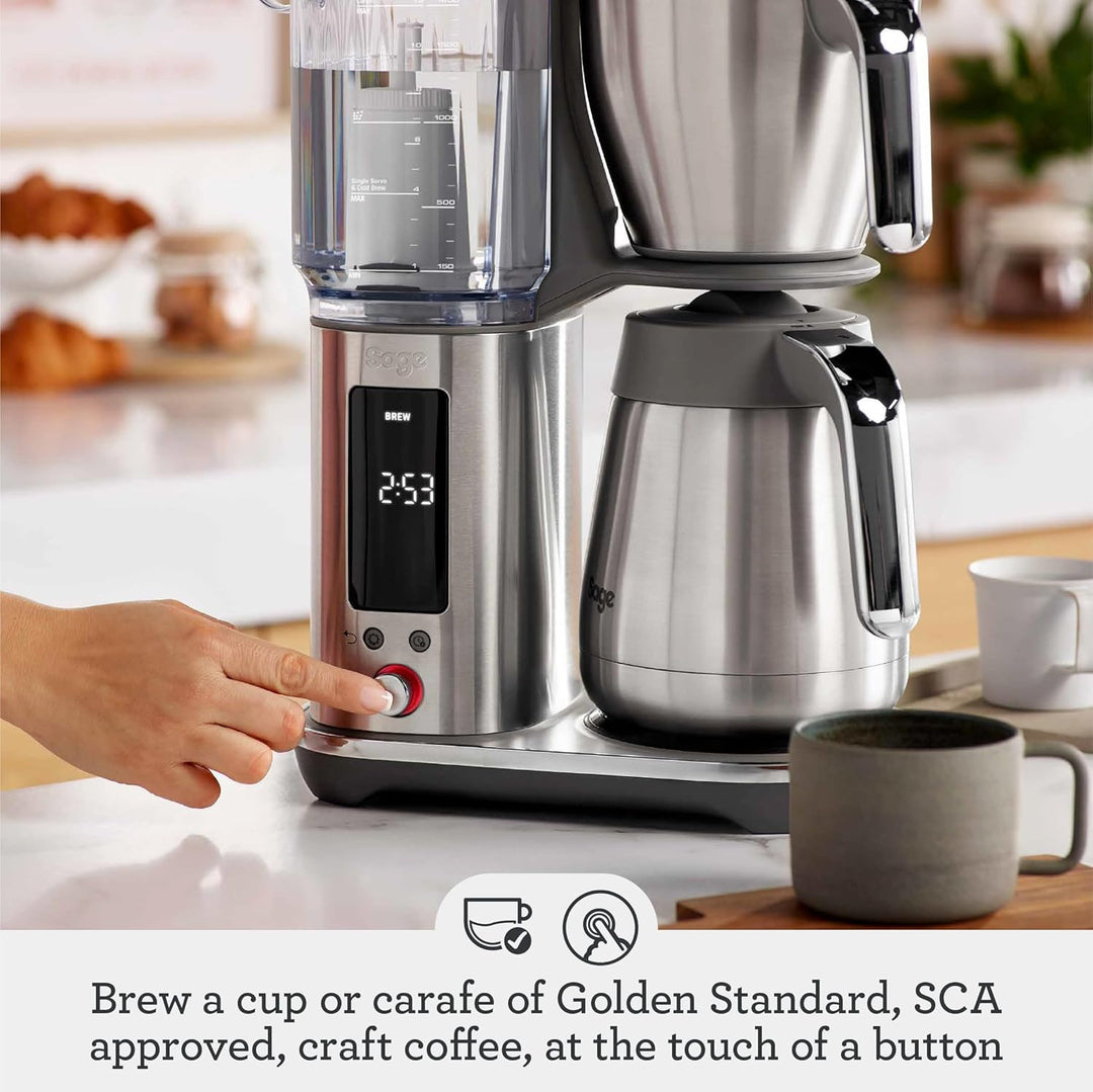 Sage - The Luxe Brewer Thermal One Touch Crafted Coffee - SCA Golden Cup, Programmable, Dual-Wall Thermal Carafe, Cone & Flat Bottom Filters, 1.77L Removable Water Tank