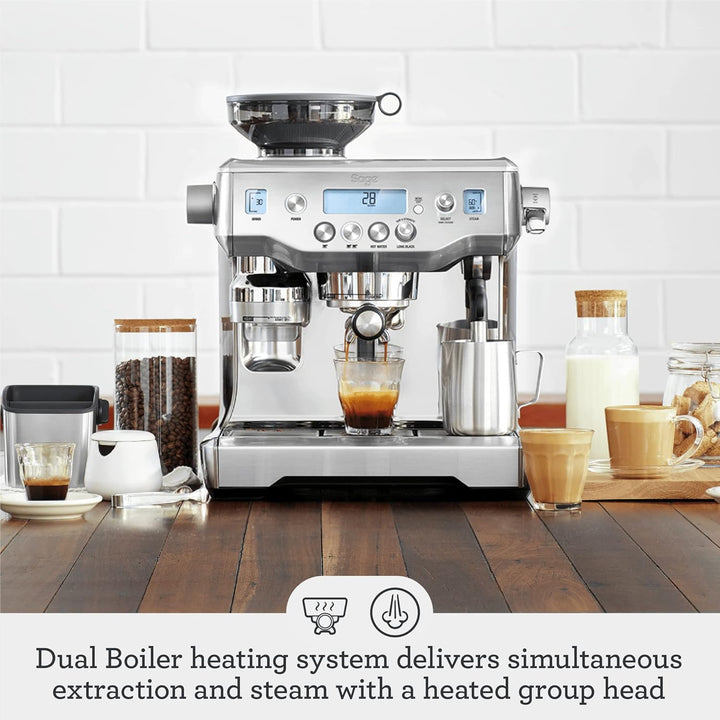 Sage - The Oracle, Bean to Cup Coffee Machine with Manual and Automatic Milk Frother, Volumetric or Timed Shot Control, 45 Grind Settings, Espresso, Cappuccino, 2.5L Water Tank, 2400 W, Black Truffle