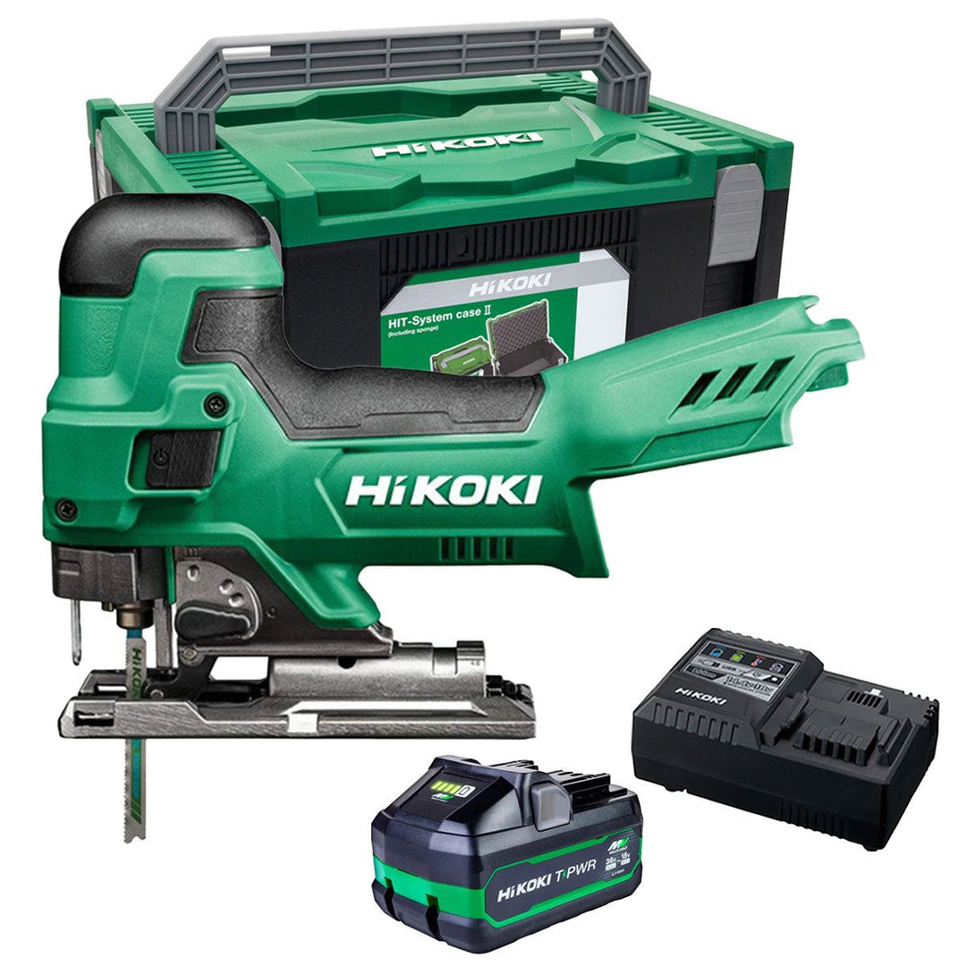 Hikoki CJ18DBW2Z 18V Barrel Grip Jigsaw with 1 x 4.0Ah/8.0Ah Battery Charger & Case