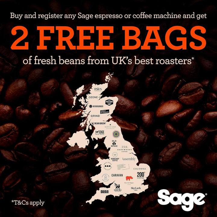 Sage - The Bambino Plus - Compact Coffee Machine with Automatic Milk Frother - 1.9L, 15 bar, 1600 W - Single or Double Shot Espresso Maker, Cappuccino, Latte, Black Truffle