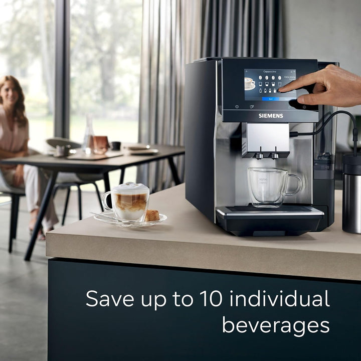 SIEMENS EQ700 Fully Automatic Bean to Cup Coffee Machine, 5" Touch Screen Display, Cold Brew/Slow Brew, Cappuccinatore, 34+ Coffee Beverages, Home Connect, TP715GB1