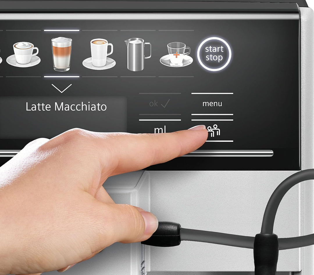 Siemens TE653M11GB EQ6 plus S300, Bean to Cup Fully Automatic Espresso Coffee Machine with milk system, 10 coffee varieties, 2 user profiles - Titanium