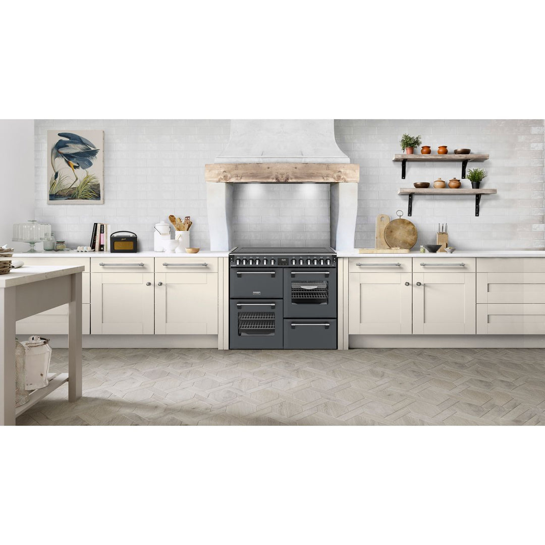 Stoves Richmond Deluxe 100Ei 100cm wide Electric Range Cooker with Induction Hob - Twilight Blue - A Rated
