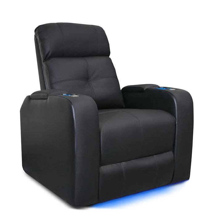 Valencia Verona Black Leather Power Reclining Home Theatre Chair