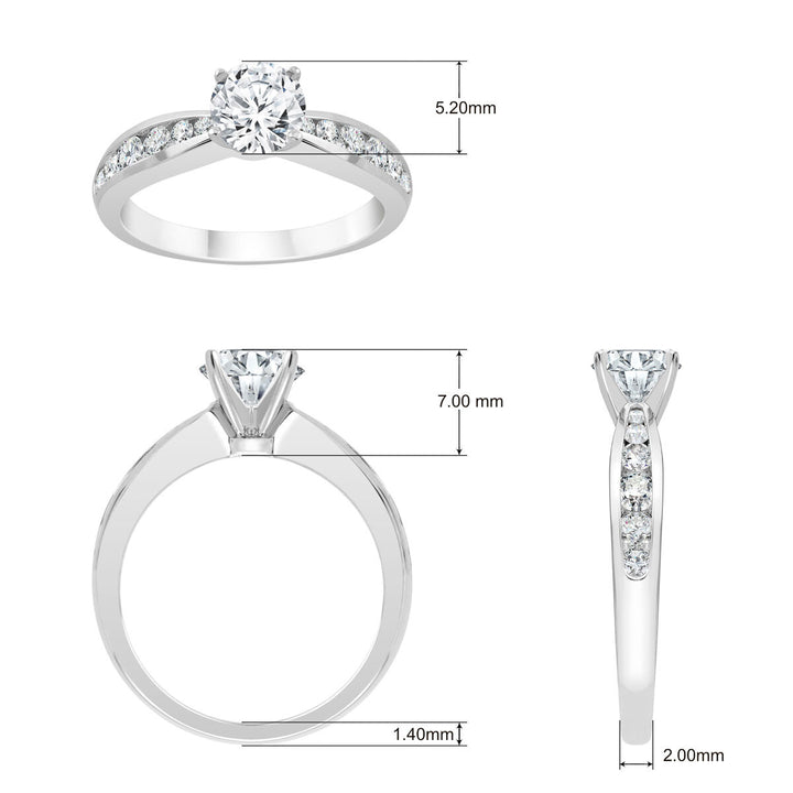 1.00ctw Round Brilliant Cut Diamond Ring, Platinum