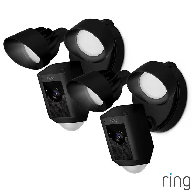 Ring Hardwired Floodlight Cam Plus in Black - 2 Pack