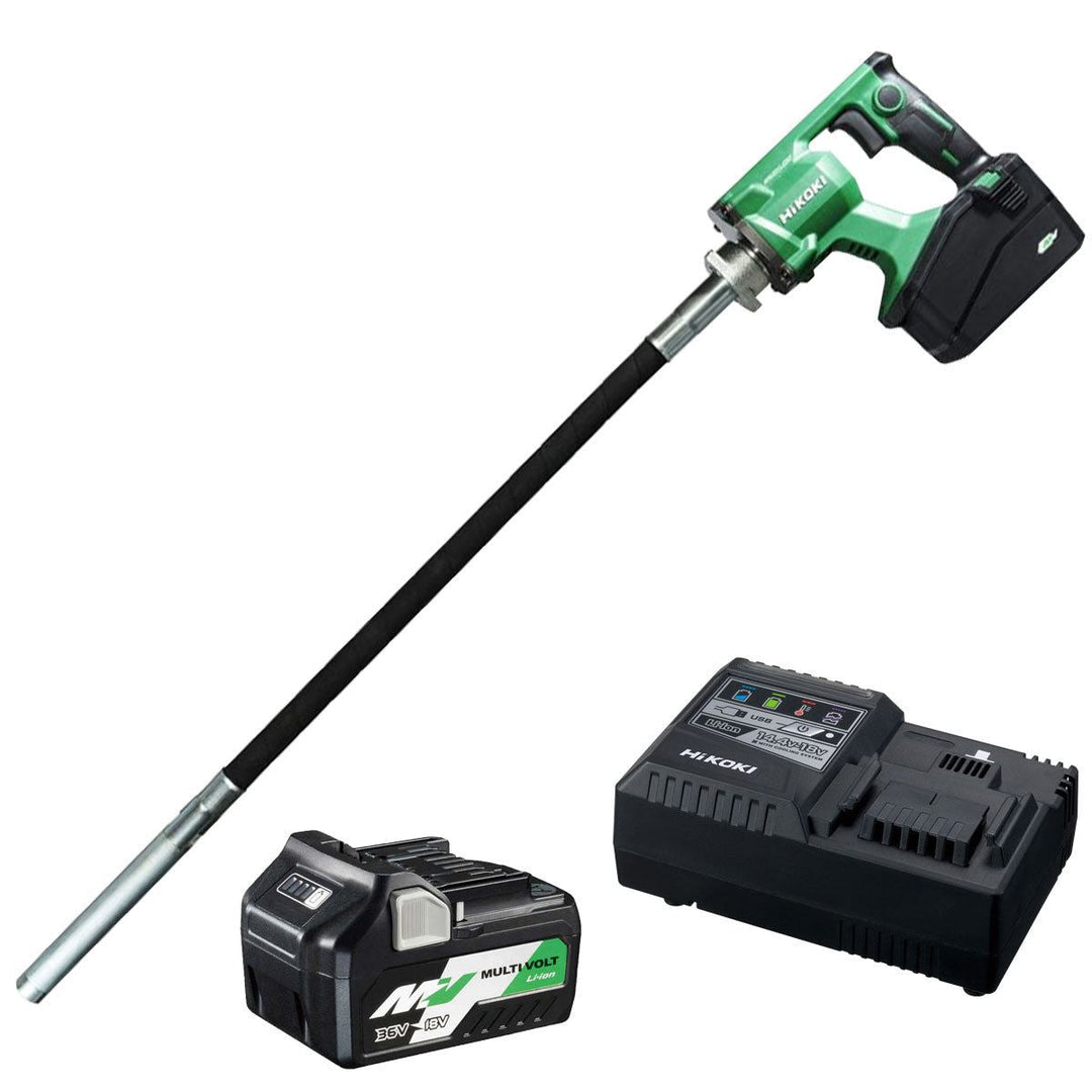 Hikoki UV3628DAW4Z 36V Brushless 28mm Concrete Vibrator with 1 x 2.5Ah/5.0Ah Battery & Charger