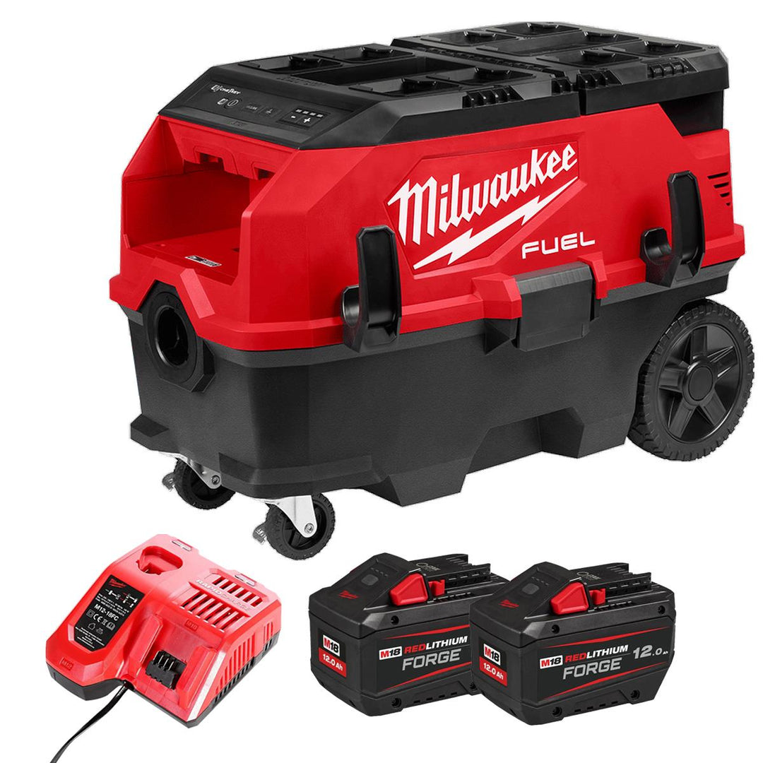 Battery Backdraft Extractor Milwaukee M18ONEF2VC34M-0 18V Dual Battery Brushless Dust Extractor wi ...