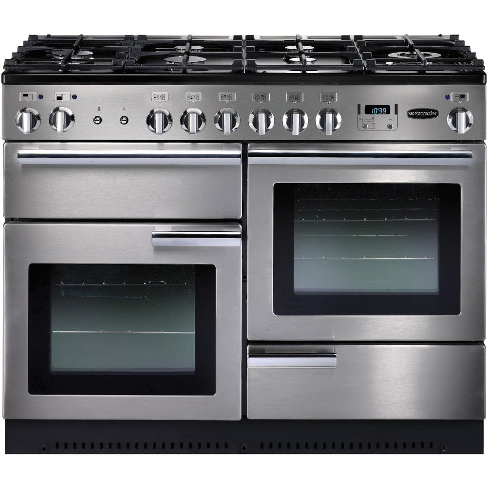 Rangemaster Professional Plus PROP110DFFSS/C 110cm wide Dual Fuel Range Cooker with Gas Hob - Stainless Steel