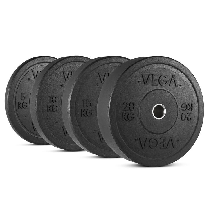 Vega Fitness 100kg Bumper Plate and Olympic Bar Set