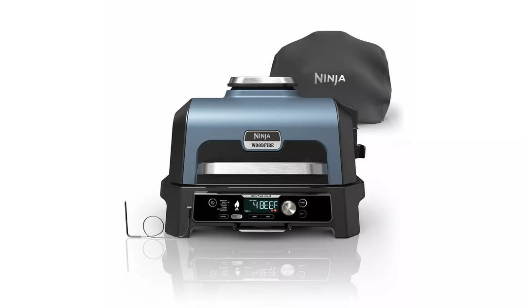 Ninja Woodfire Pro Connect XL Electric BBQ &amp; Cover - Blue  OG903UK
