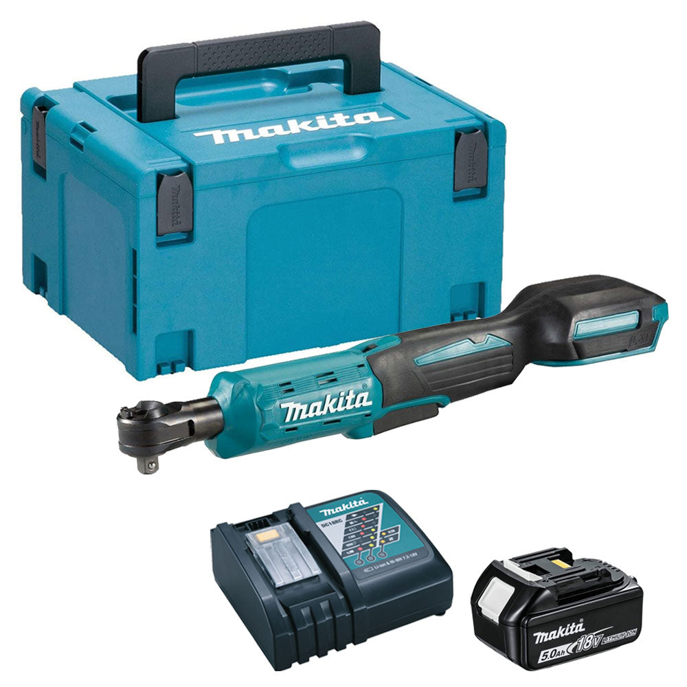 Makita DWR180Z 18V LXT Ratchet Wrench With 1 x 5.0Ah Battery Charger &amp; Type 3 Case