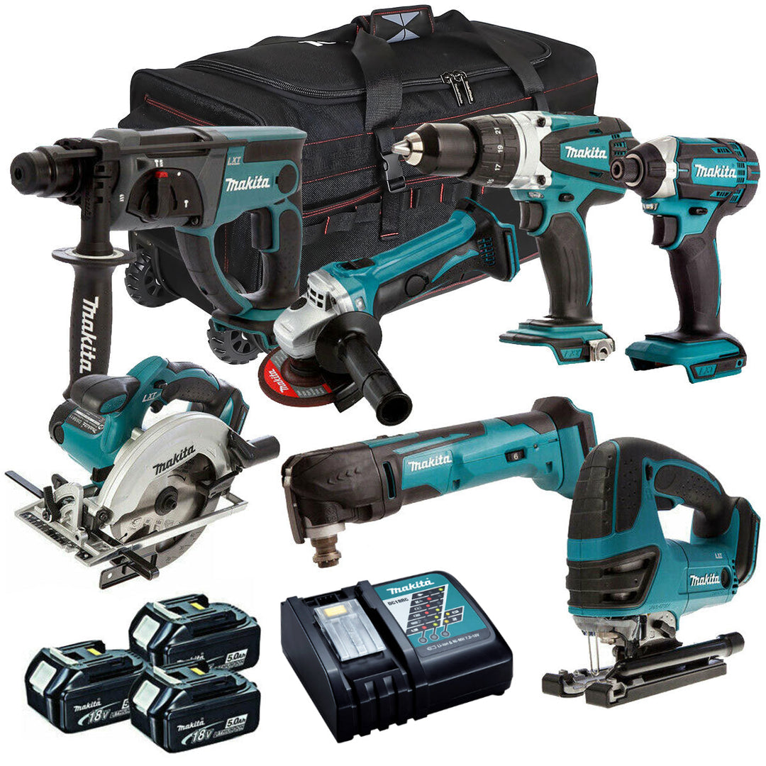 Makita MAK7PC 18V 3 x 5.0Ah LXT Li-ion 7 Piece Power Tool Kit