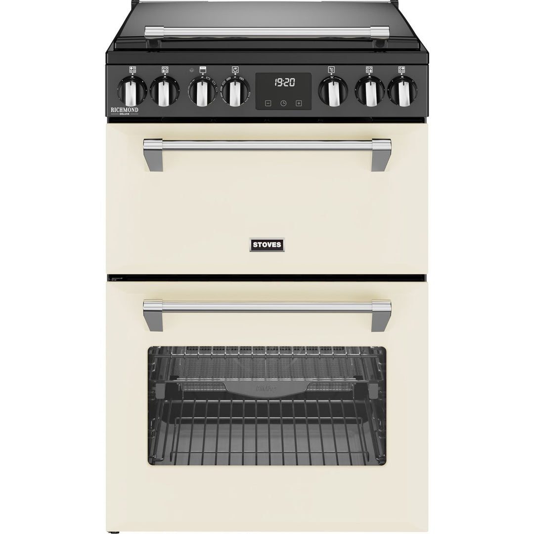 Stoves 60cm wide Double Oven Richmond Deluxe 60Ei RTY Mini Range Electric Cooker with Induction Hob - Cream