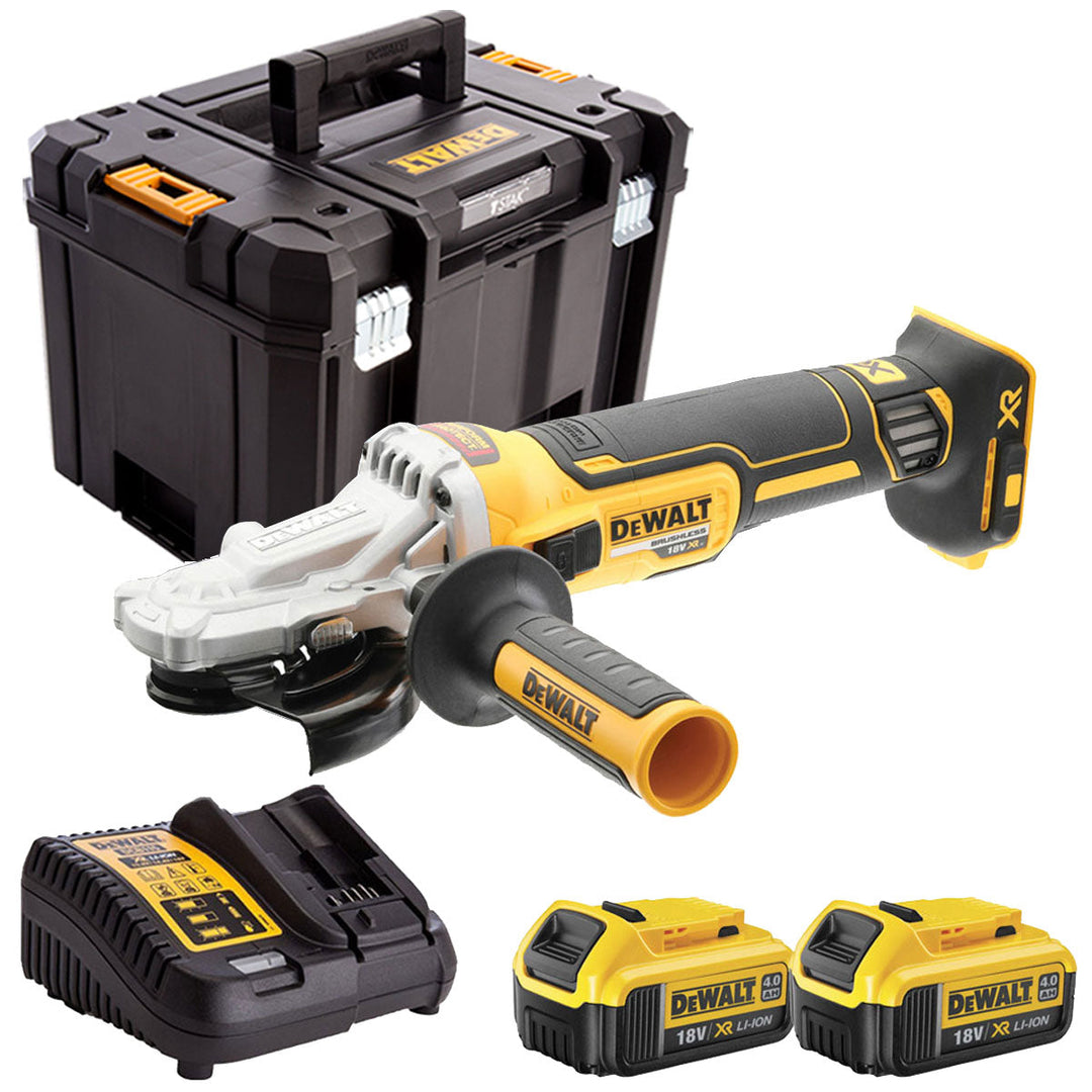 Dewalt DCG405FN 18V Brushless 125mm Angle Grinder with 2 x 4.0Ah Batteries & Charger in Case