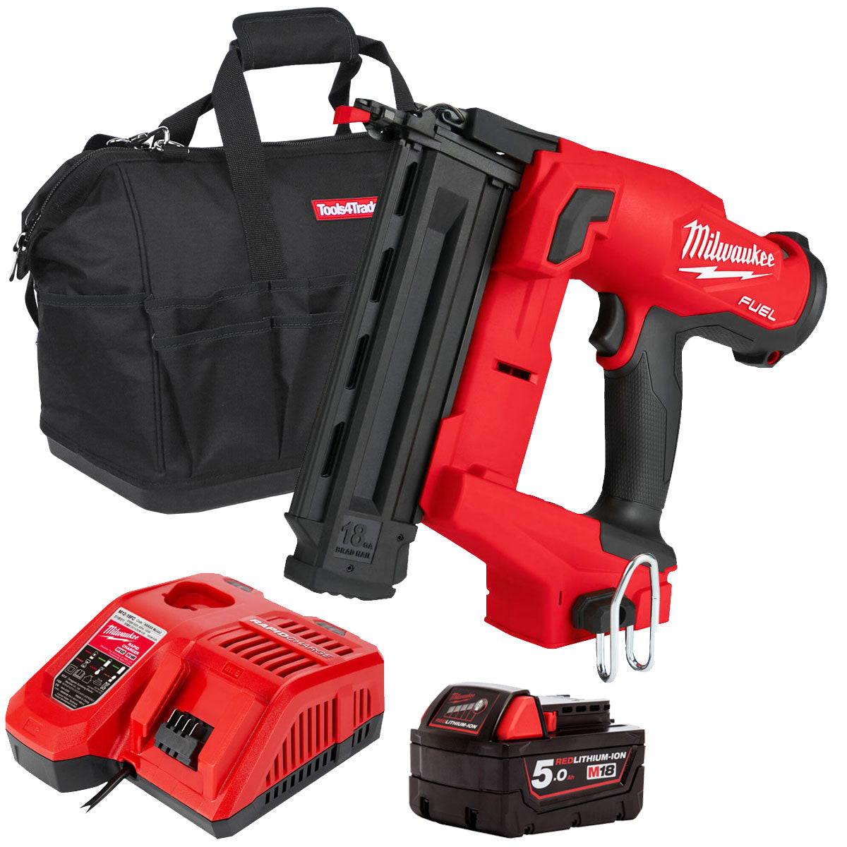 Milwaukee M18FN18GS 18V Fuel Brushless Second Fix Finish Nailer with 1 ...