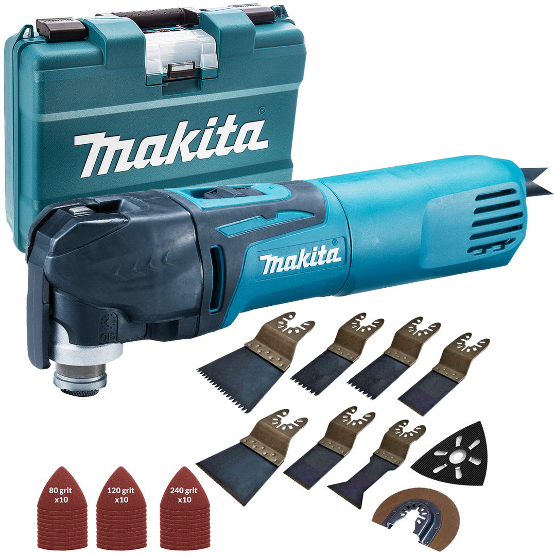 Makita TM3010CK/2 Oscillating Multi-Tool 320W Tool-Less Blade Change With 39 Piece Accessories Set