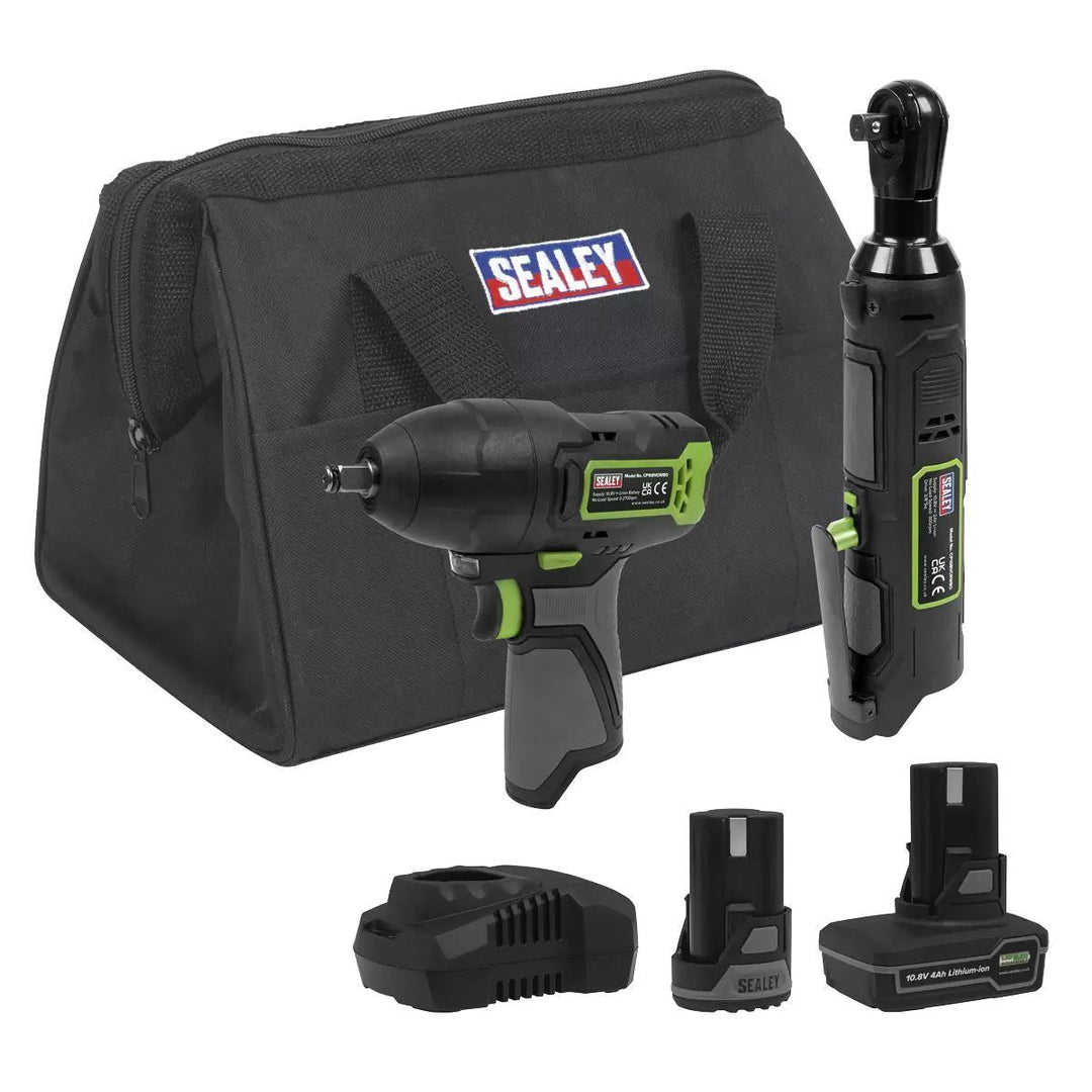 Sealey CP108VCOMBO6 2 x 10.8V Impact Wrench & Ratchet Wrench Kit