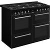 Smeg Concert CX113GMBL 110cm wide Dual Fuel Range Cooker with Gas Hob - Black
