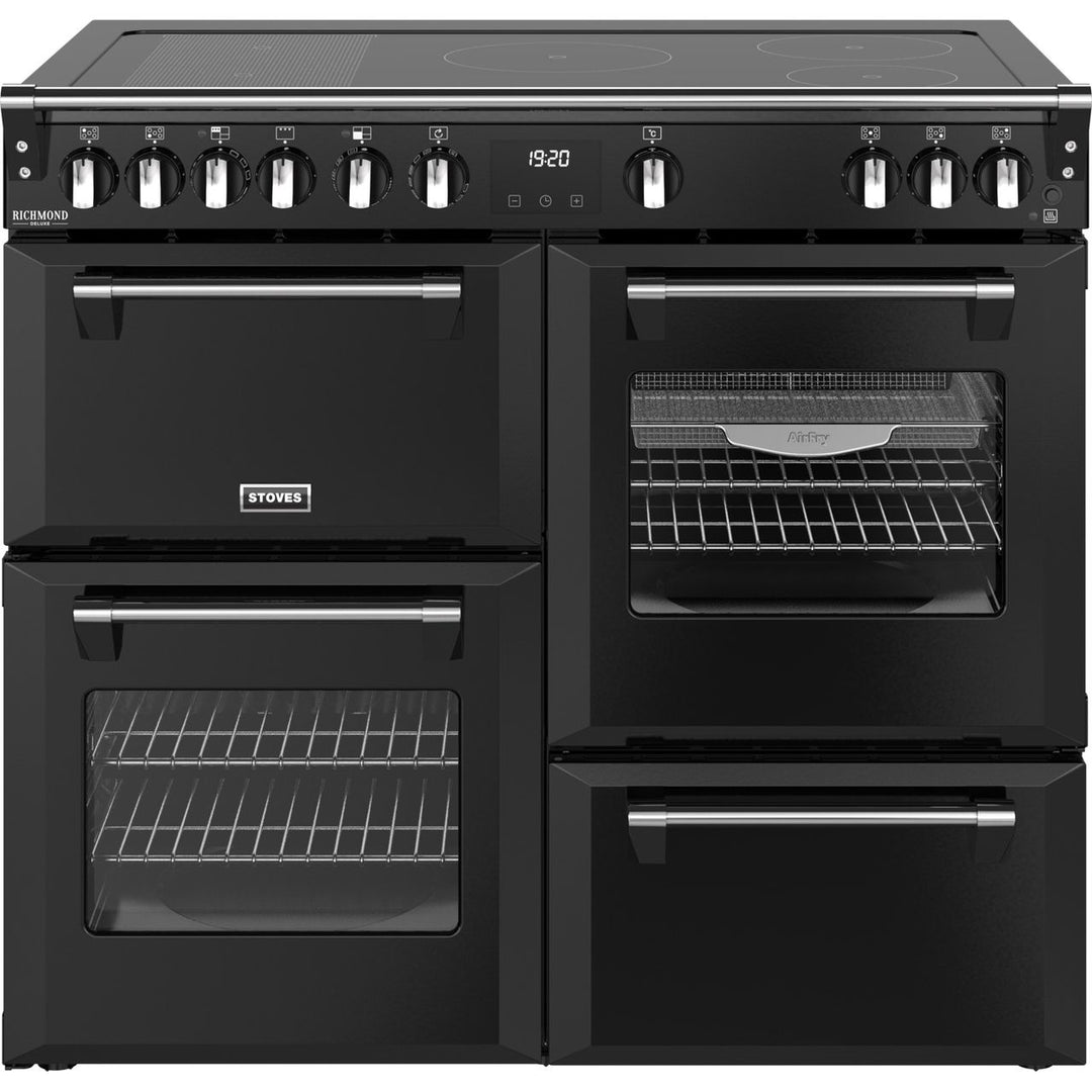 Stoves Richmond Deluxe 100Ei RTY 100cm wide Electric Range Cooker with Induction Hob - Black