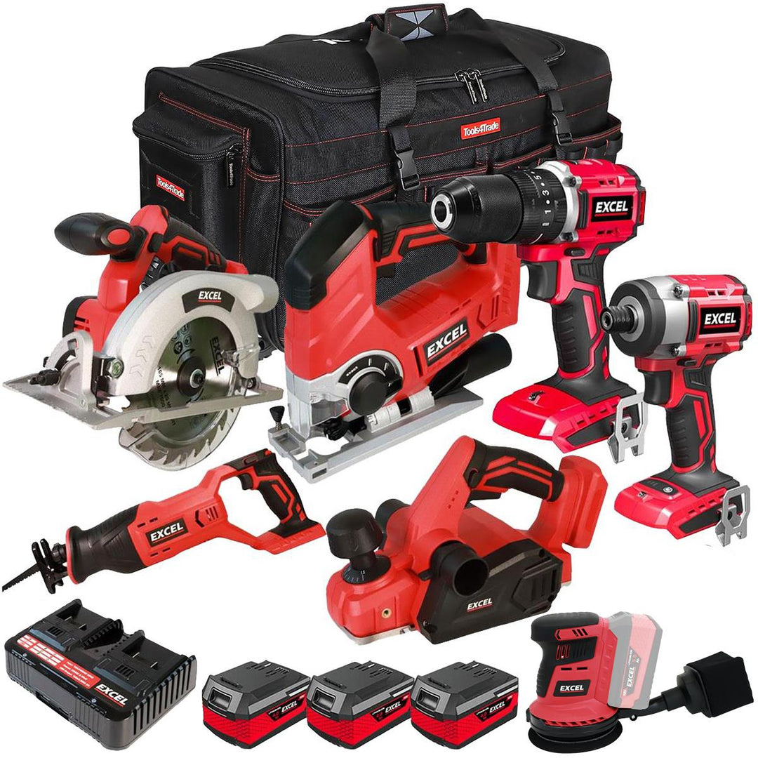 Excel 18V 7 Piece Combo Kit with 3 x 4.0Ah Batteries & Charger EXLKIT-16289