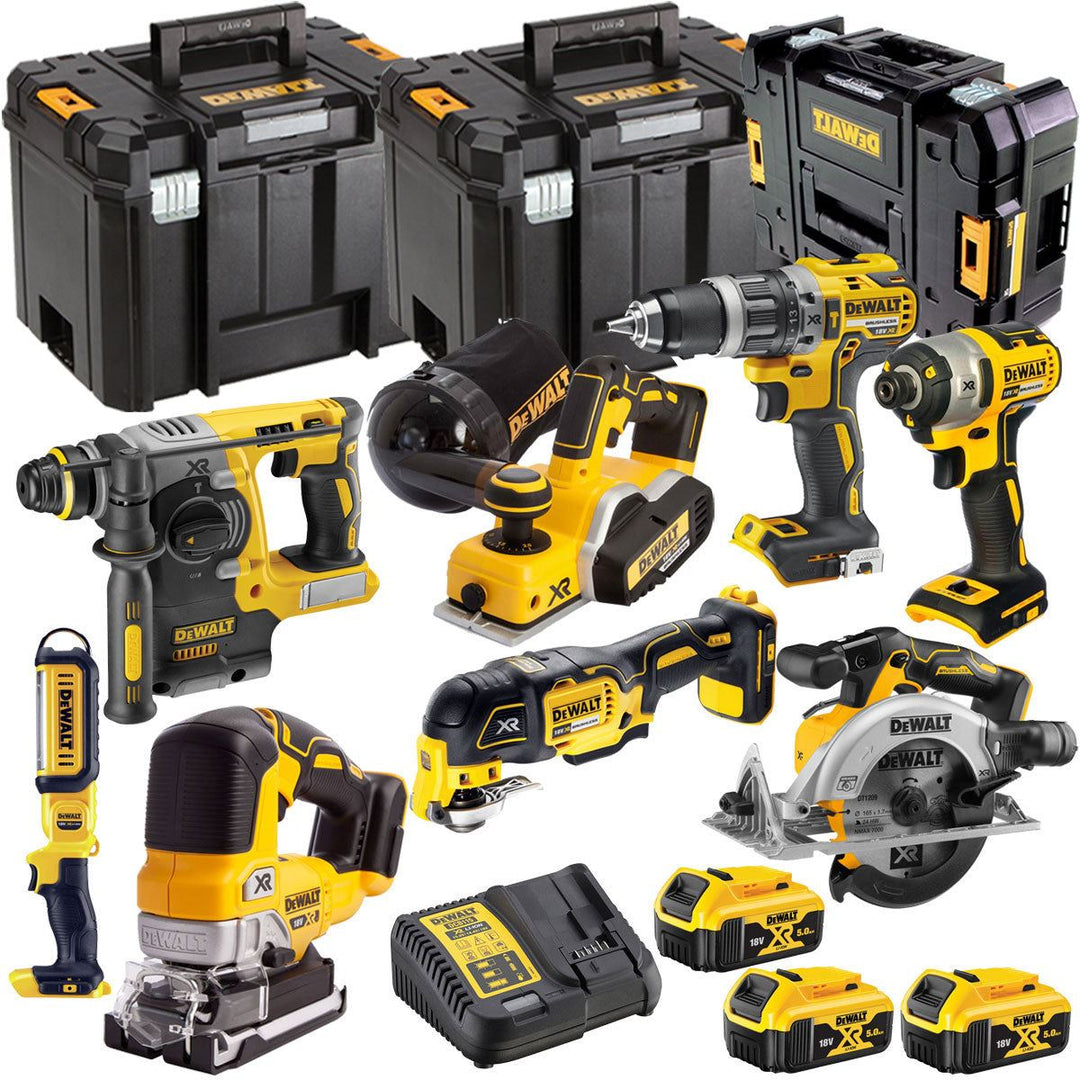 Dewalt DCKT4T8B3 18V Brushless 8 Piece Kit With 3 x 5.0Ah Battery Charger & TStak Tool Storage
