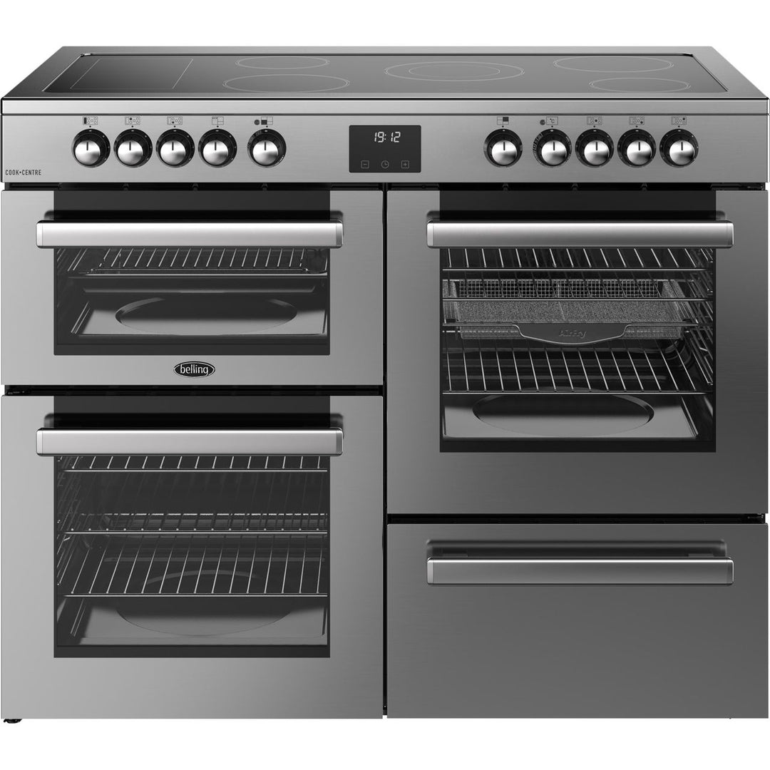 Belling Cookcentre 110E 110cm wide Electric Range Cooker with Ceramic Hob - Stainless Steel[444411804_SS]