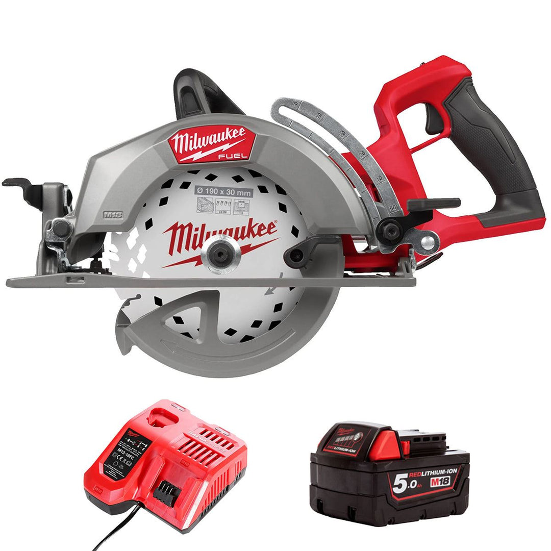 Milwaukee M18FCSRH662-0 M18 FUEL Gen 2 18V Brushless Circular Saw with 1 x 5.0Ah Battery &amp; Charger