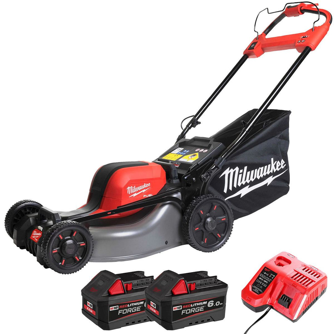 Milwaukee M18F2LM46-0 36V FUEL Brushless 46cm Self Propelled Lawn Mower with 2 x 6.0Ah Battery &amp; Charger