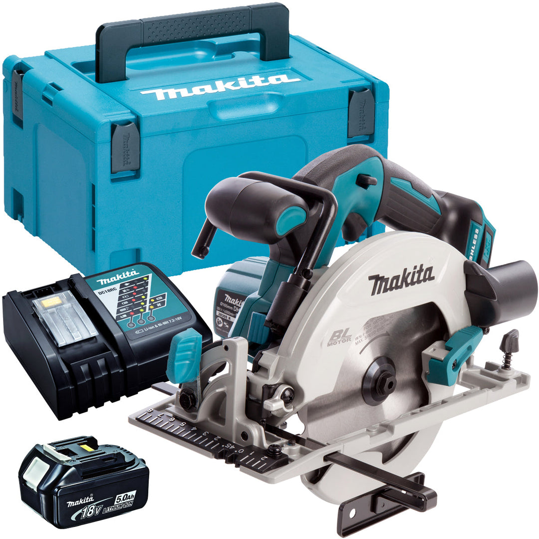 Makita DHS680Z 18V Brushless 165mm Circular Saw with 1 x 5.0Ah Battery &amp; Charger in Case