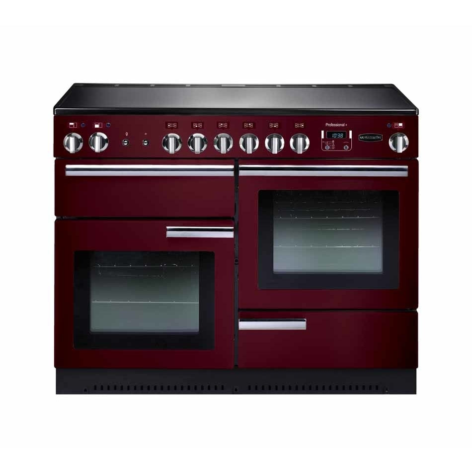Rangemaster Professional Plus PROP110ECCY/C 110cm wide Electric Range Cooker with Ceramic Hob - Cranberry / Chrome