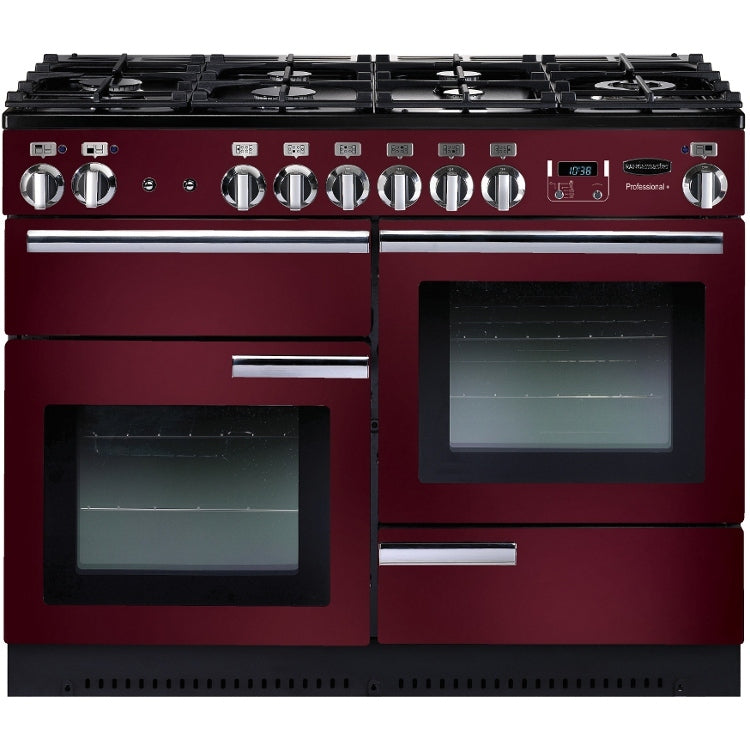 Rangemaster Professional Plus PROP110NGFCY/C 110cm wide Gas Range Cooker - Cranberry / Chrome