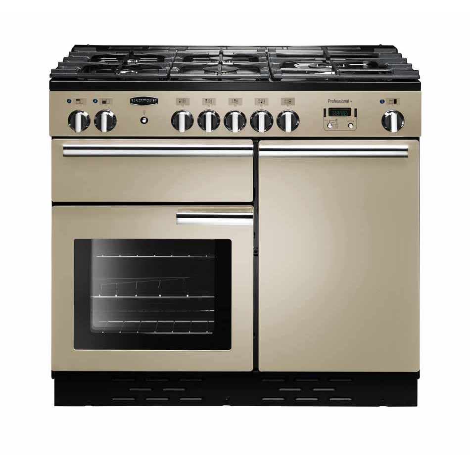 Rangemaster Professional Plus PROP100DFFCR/C 100cm wide Dual Fuel Range Cooker with Gas Hob - Cream