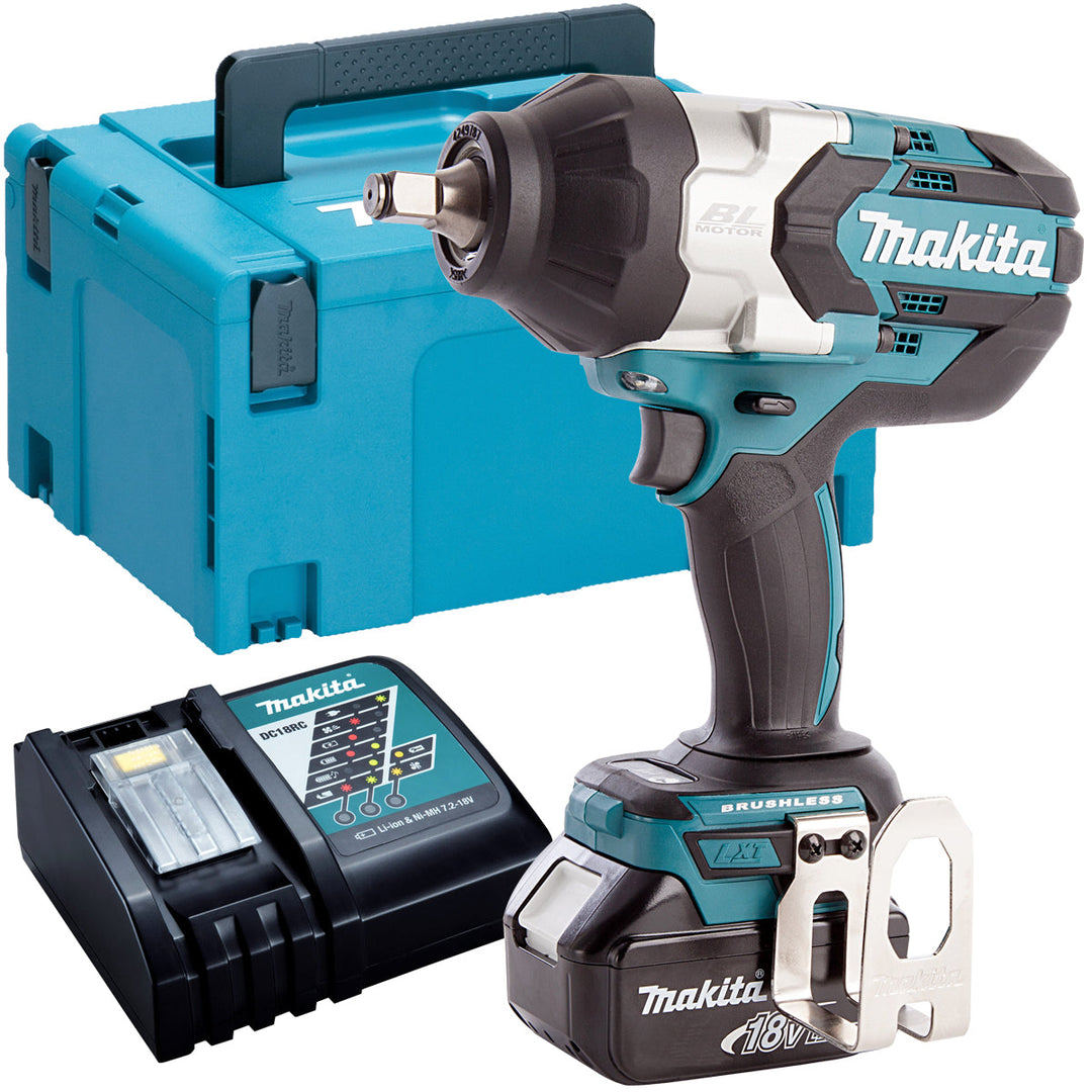 Makita DTW1002Z 18V Brushless Impact Wrench With 1 x 5.0Ah Battery &amp; Charger In Case