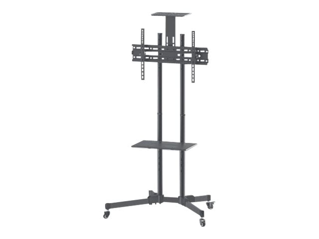 TieDex UK Manhattan TV & Monitor Mount, Trolley Stand, 1 screen, Screen Sizes: 37-65", Black, VESA 200x200 to 600x400mm, Max 40kg, LFD, Lifetime Warranty cart - for flat panel / AV System / camera - black