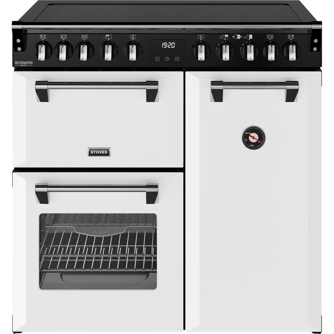 Stoves Richmond DX 90Ei 90cm wide Electric Range Cooker with Induction Hob - Ice White