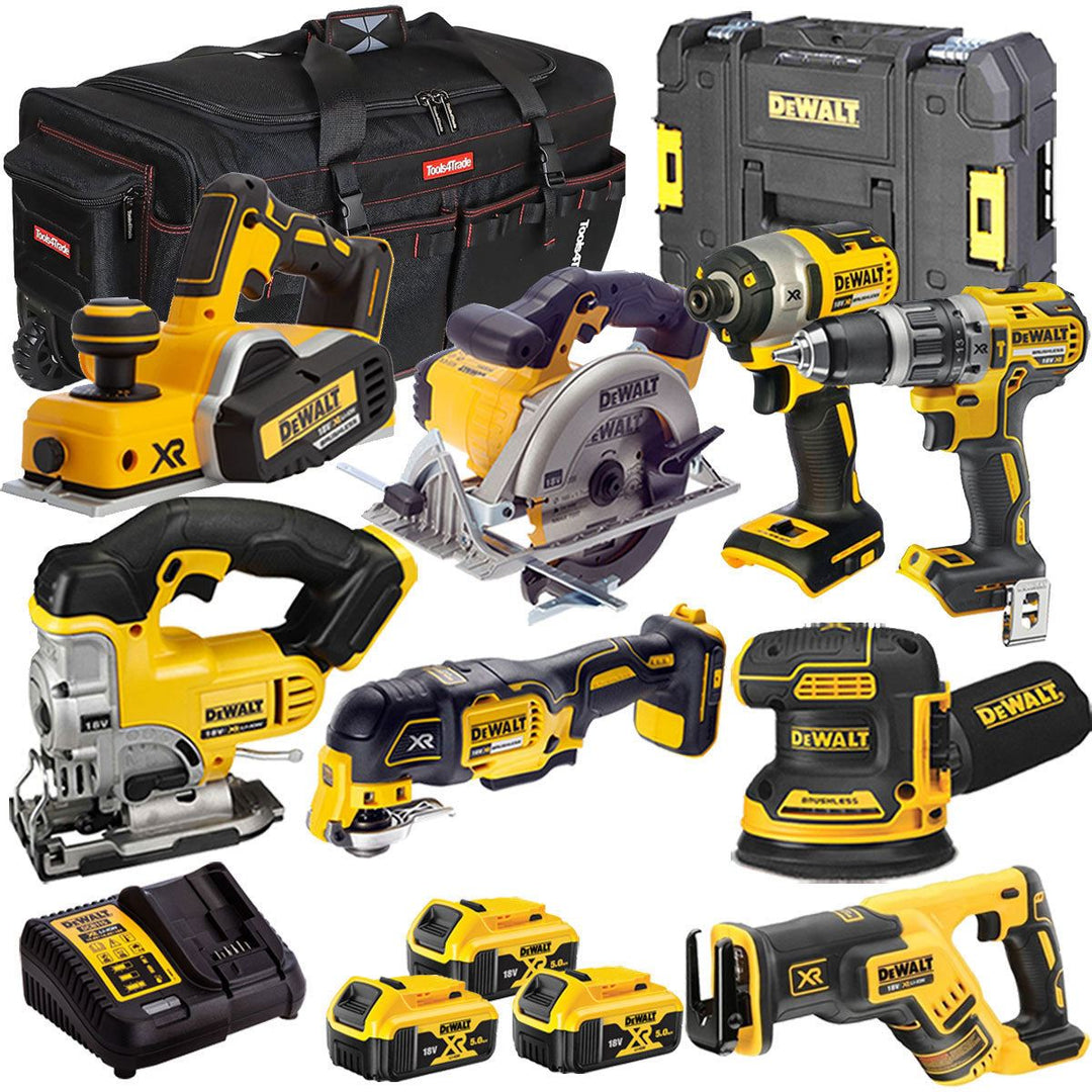 Dewalt 18V 8 Piece Power Tool Kit with 3 x 5.0Ah Battery & Charger T4TKIT-9757