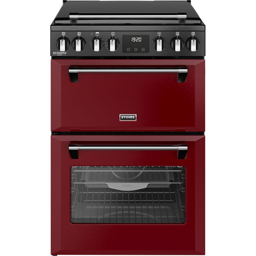 Stoves 60cm wide Double Oven Dual Fuel Richmond DX MRA 60DF Mini Range Cooker - Garnet Red