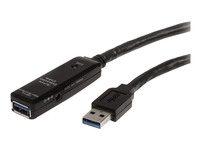 TieDex UK StarTech.com 16.4ft Active USB 3.0 Extension Cable with AC Power Adapter - Shielded - Male to Female USB USB 3.1 Gen 1 Type A (5Gbps) Extender (USB3AAEXT5M) - USB extension cable - USB Type A to USB Type A - 5 m