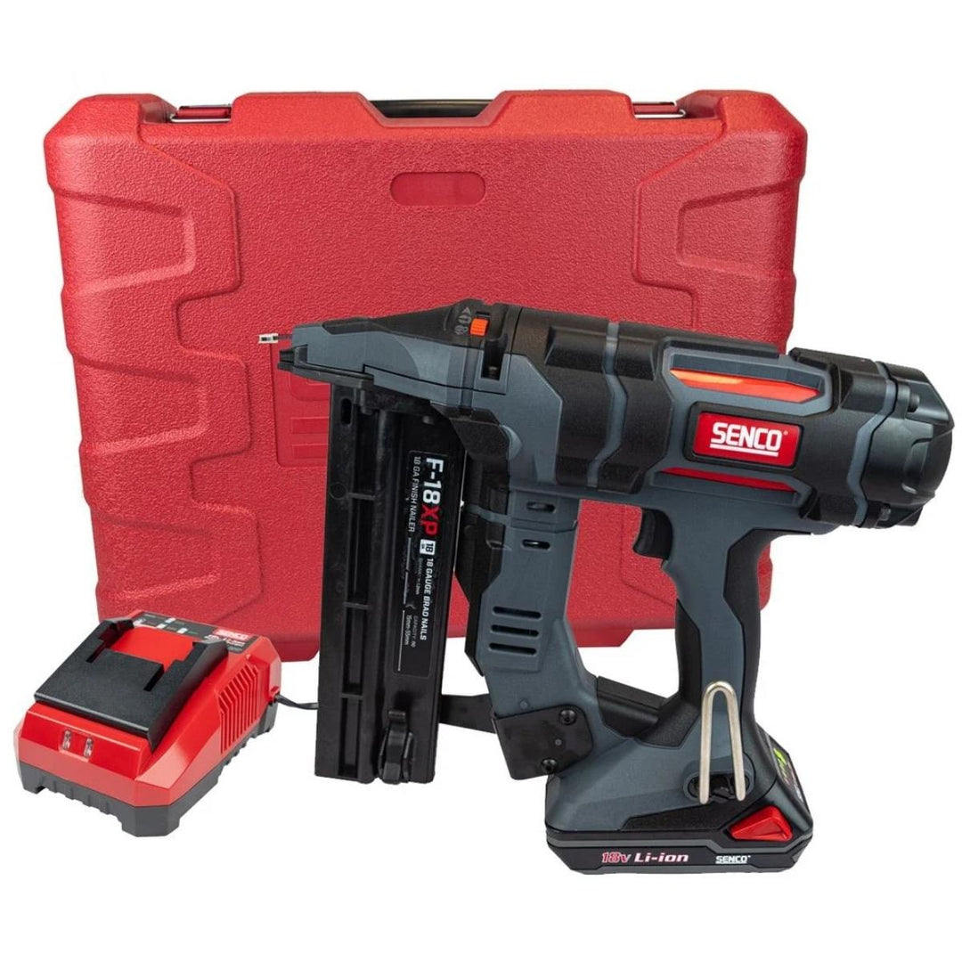 Senco 10M7001N 18V F-18XP Fusion 18G Brad Nailer with 1 x 1.5Ah Battery, Charger &amp; Case