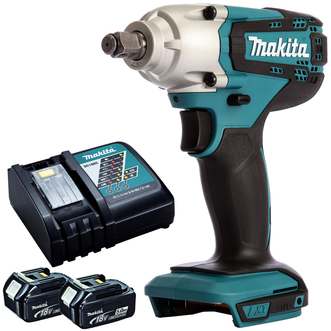 Makita DTW190Z 18V LXT 1/2" Impact Wrench With 2 x 5.0Ah Batteries &amp; Charger