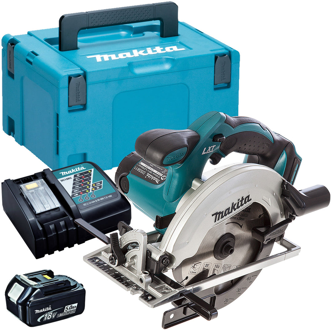 Makita DSS611Z 18V 165mm Circular Saw with 1 x 5.0Ah Battery &amp; Charger in Case