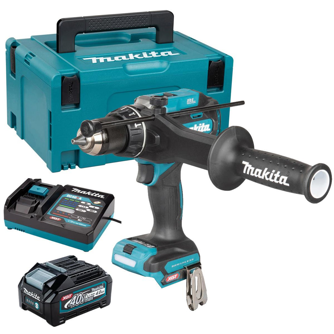 Makita HP003GZ01 40V Max XGT Brushless Combi Drill with 1 x 4.0Ah Battery Charger &amp; Case