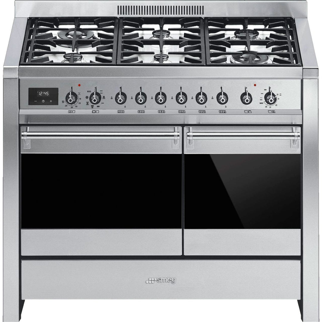 Smeg Opera A2-81 100cm wide Dual Fuel Range Cooker with Gas Hob - Stainless Steel
