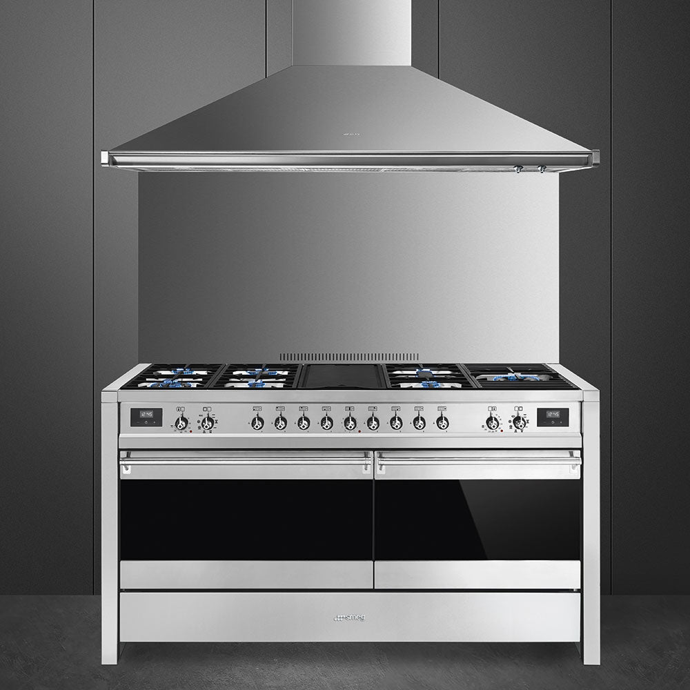 Smeg Opera A5-81 Dual Fuel Range Cooker with Gas Hob - Stainless Steel