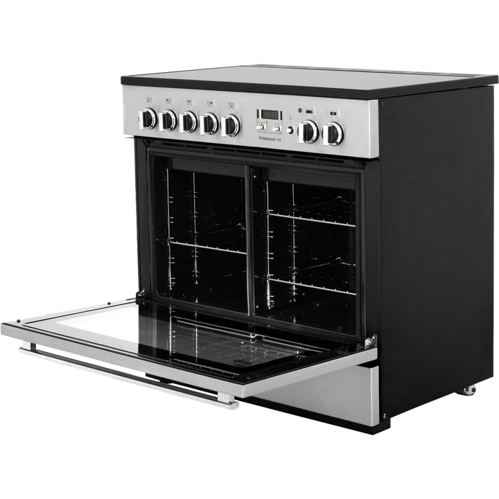 Rangemaster Professional Plus FX PROP90FXEISS/C 90cm wide Electric Range Cooker with Induction Hob - Stainless Steel - A Rated Non Split Single Door