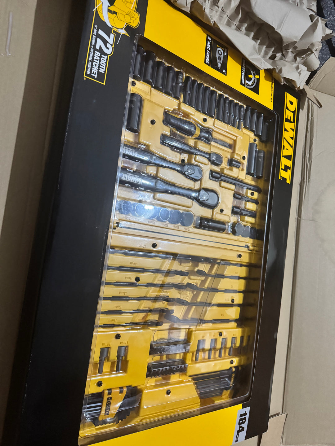 DEWALT 184 kit Piece Mechanics Tool Kit Spanner Socket Ratchet Set