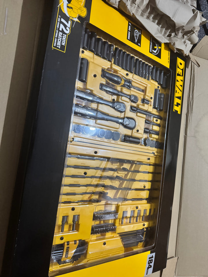 DEWALT 184 kit Piece Mechanics Tool Kit Spanner Socket Ratchet Set